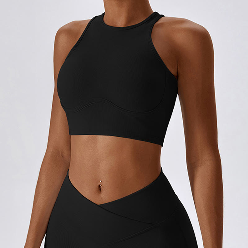 Buddha Stones Bez Rękawów Crop Tank Top Rozkloszowane Spodnie Sport Fitness Joga