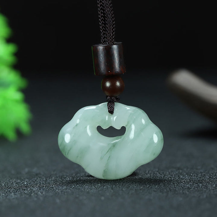Buddha Stones Tianshan Jade Złoty Jedwabny Jade Chiński Zawieszka Obfitości Naszyjnik Wisiorek