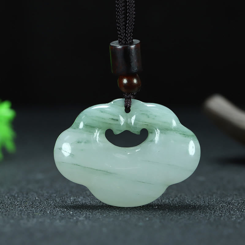 Buddha Stones Tianshan Jade Złoty Jedwabny Jade Chiński Zawieszka Obfitości Naszyjnik Wisiorek