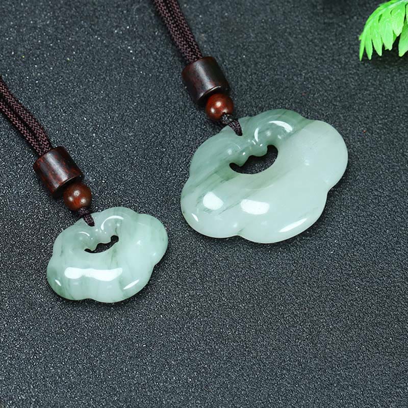 Buddha Stones Tianshan Jade Złoty Jedwabny Jade Chiński Zawieszka Obfitości Naszyjnik Wisiorek