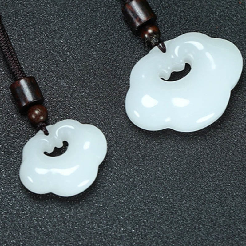 Buddha Stones Tianshan Jade Złoty Jedwabny Jade Chiński Zawieszka Obfitości Naszyjnik Wisiorek