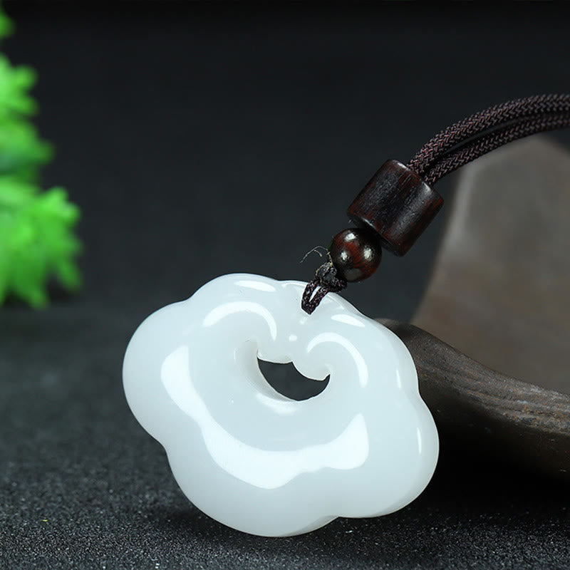 Buddha Stones Tianshan Jade Złoty Jedwabny Jade Chiński Zawieszka Obfitości Naszyjnik Wisiorek
