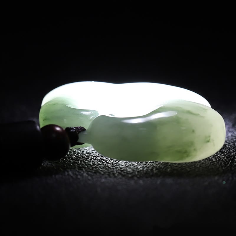 Buddha Stones Tianshan Jade Złoty Jedwabny Jade Chiński Zawieszka Obfitości Naszyjnik Wisiorek
