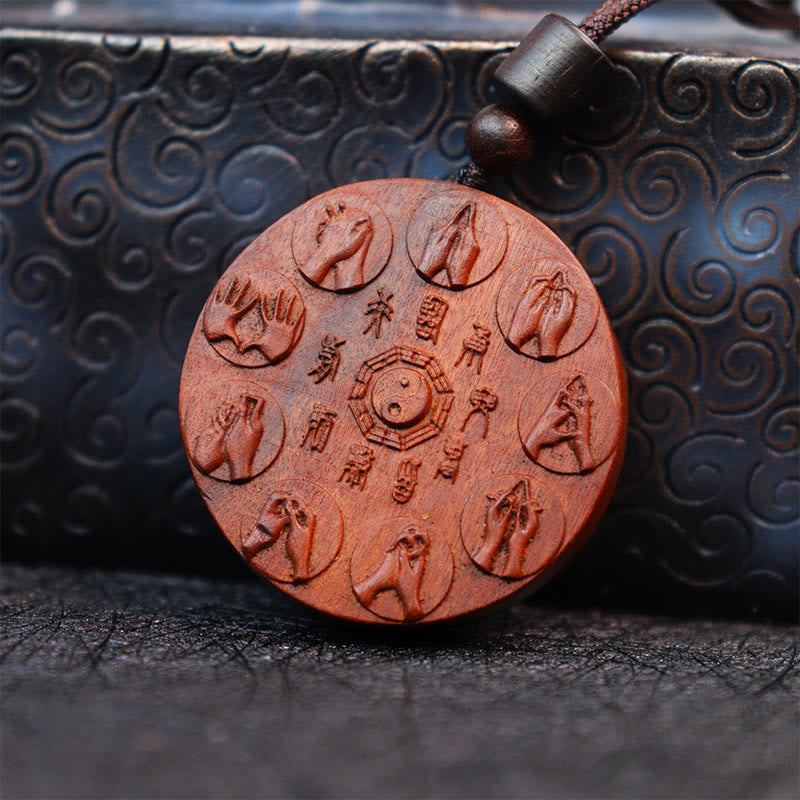 Buddha Stones Uderzył Piorunem Jujube Drewno Yin Yang Bagua Duchy Górskie Wydaj Pieniądze Ochrona Naszyjnik Wisiorek