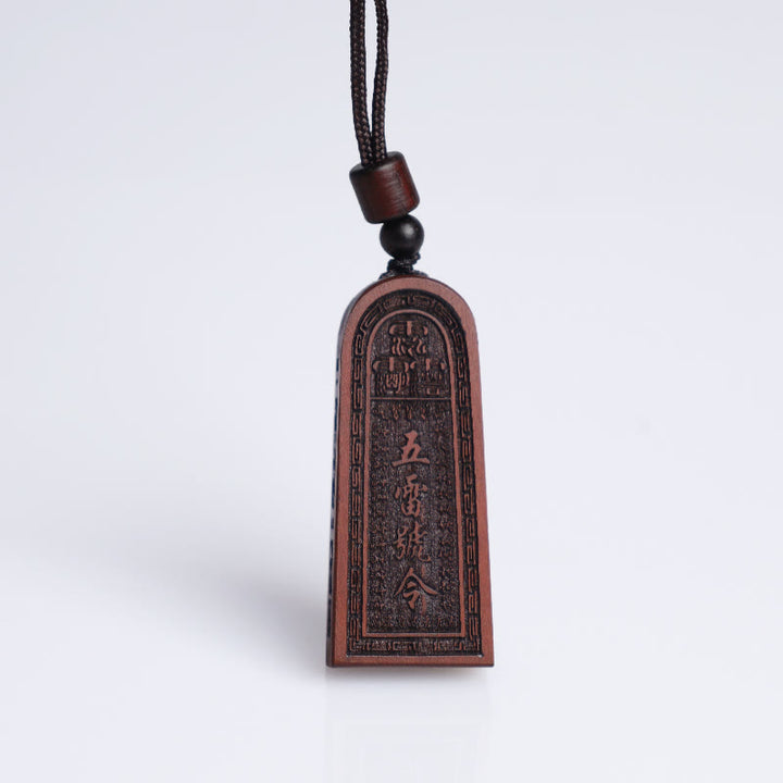 Buddha Stones Uderzony Piorunem Jujube Drewno Taoistyczne Pięć Gromów Zakon Szczęścia Ochrona Naszyjnik Wisiorek