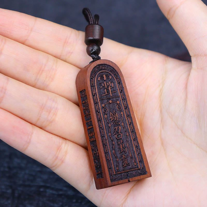 Buddha Stones Uderzony Piorunem Jujube Drewno Taoistyczne Pięć Gromów Zakon Szczęścia Ochrona Naszyjnik Wisiorek