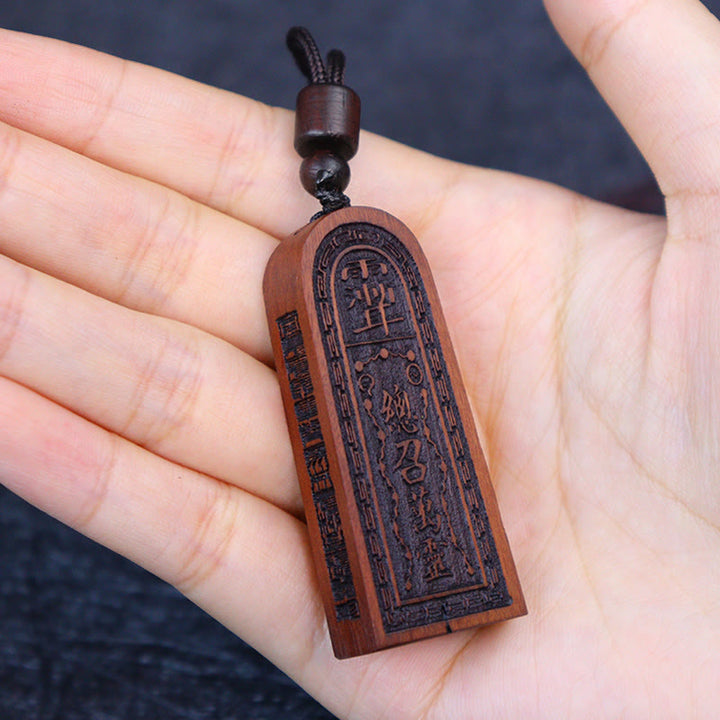 Buddha Stones Uderzony Piorunem Jujube Drewno Taoistyczne Pięć Gromów Zakon Szczęścia Ochrona Naszyjnik Wisiorek