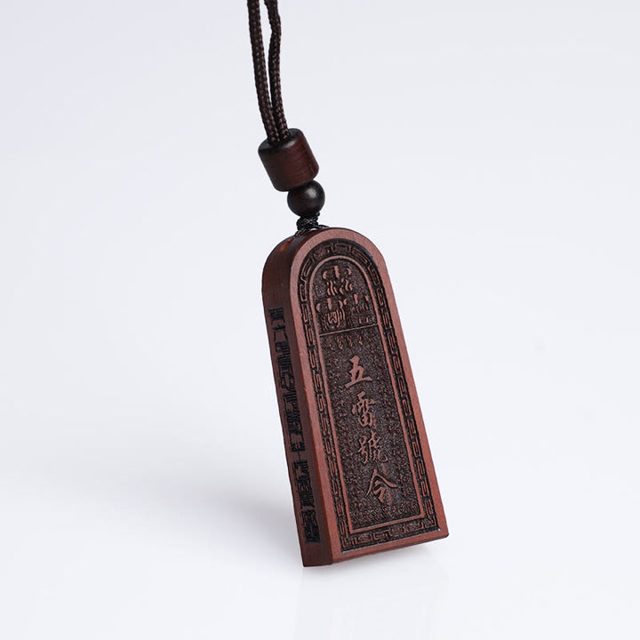 Buddha Stones Uderzony Piorunem Jujube Drewno Taoistyczne Pięć Gromów Zakon Szczęścia Ochrona Naszyjnik Wisiorek