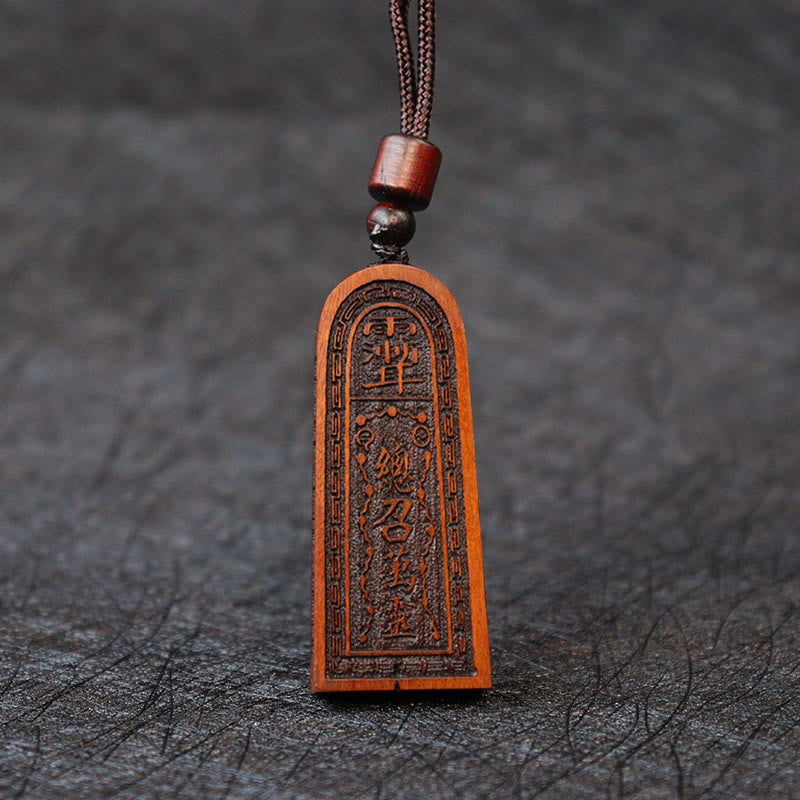 Buddha Stones Uderzony Piorunem Jujube Drewno Taoistyczne Pięć Gromów Zakon Szczęścia Ochrona Naszyjnik Wisiorek