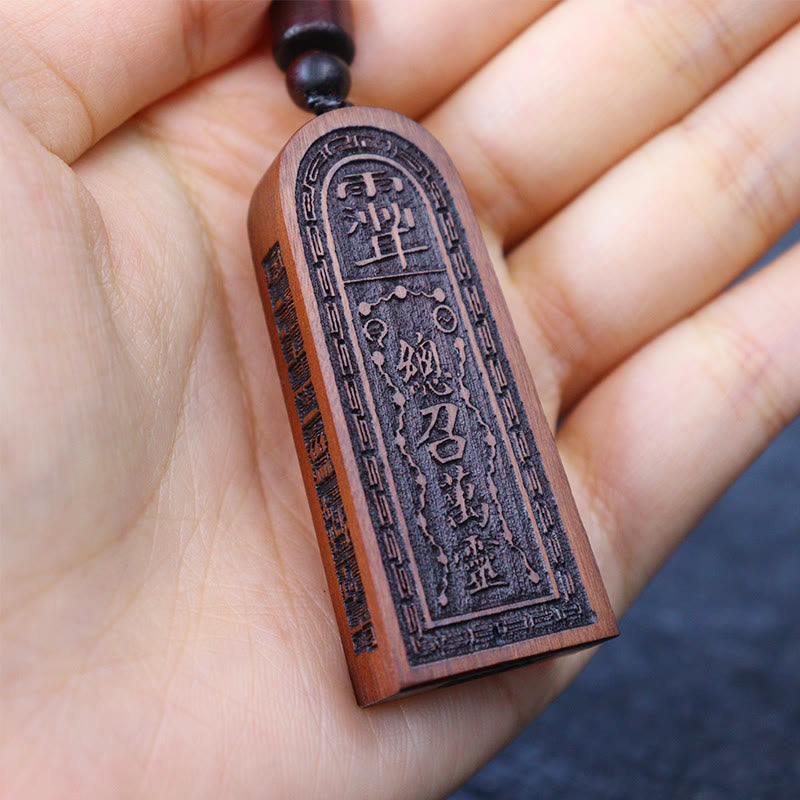 Buddha Stones Uderzony Piorunem Jujube Drewno Taoistyczne Pięć Gromów Zakon Szczęścia Ochrona Naszyjnik Wisiorek