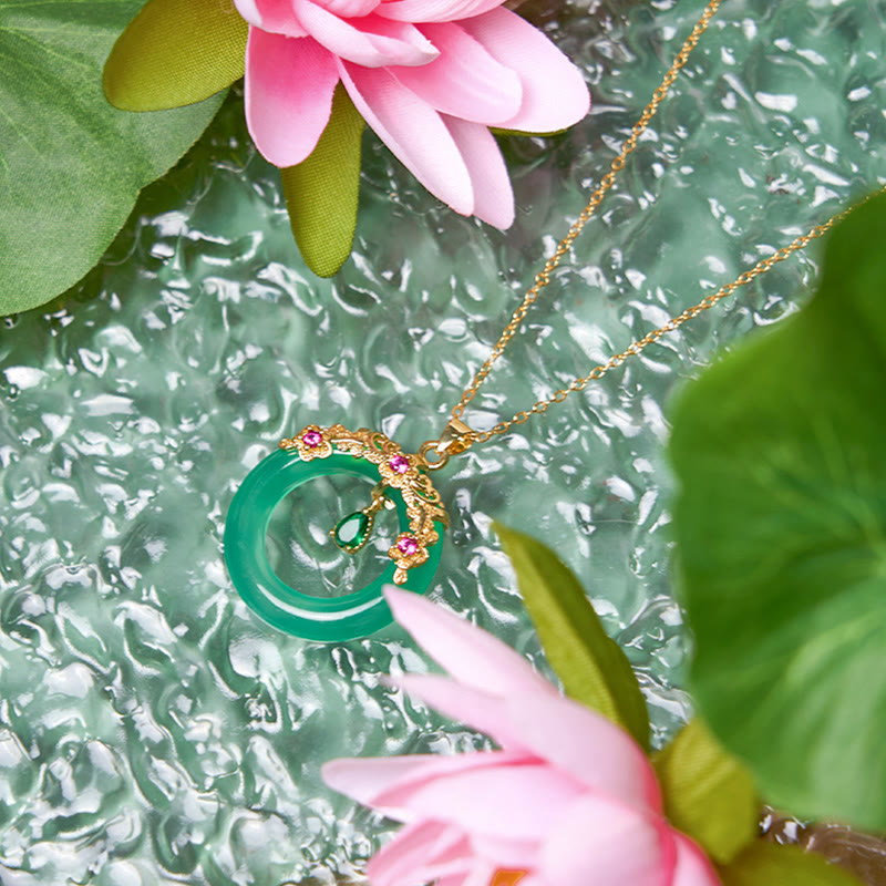 Buddha Stones Zielony Chalcedon Pokój Klamra Projekt Siła Naszyjnik Wisiorek