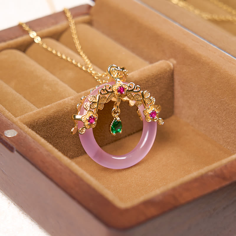 Buddha Stones Zielony Chalcedon Pokój Klamra Projekt Siła Naszyjnik Wisiorek