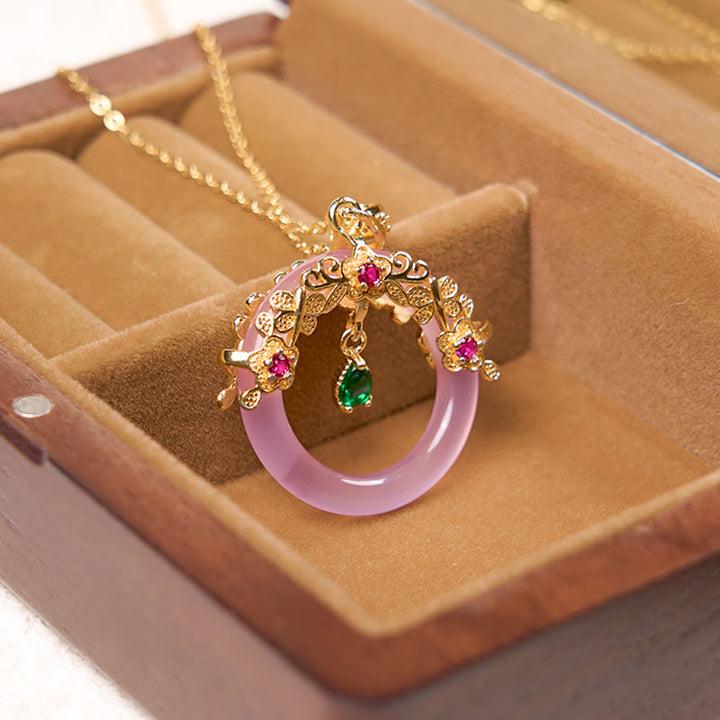 Buddha Stones Zielony Chalcedon Pokój Klamra Projekt Siła Naszyjnik Wisiorek