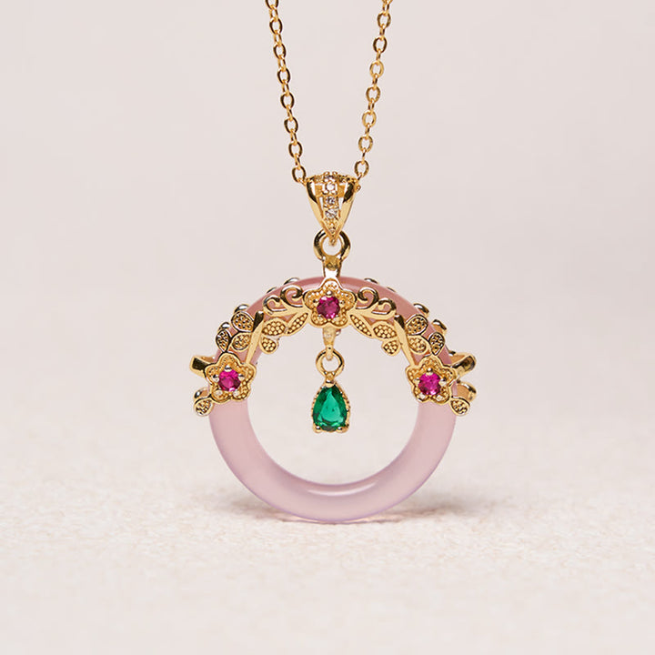 Buddha Stones Zielony Chalcedon Pokój Klamra Projekt Siła Naszyjnik Wisiorek