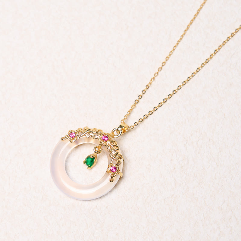 Buddha Stones Zielony Chalcedon Pokój Klamra Projekt Siła Naszyjnik Wisiorek