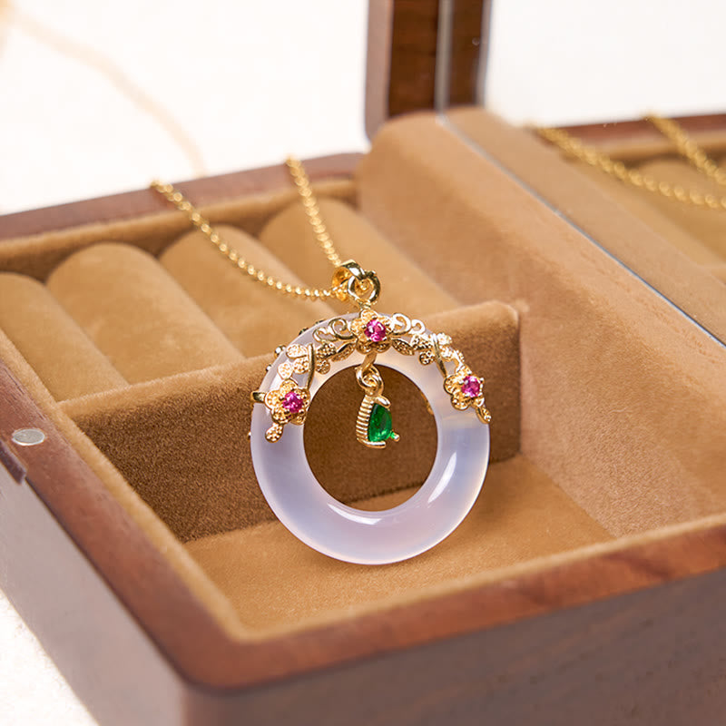 Buddha Stones Zielony Chalcedon Pokój Klamra Projekt Siła Naszyjnik Wisiorek