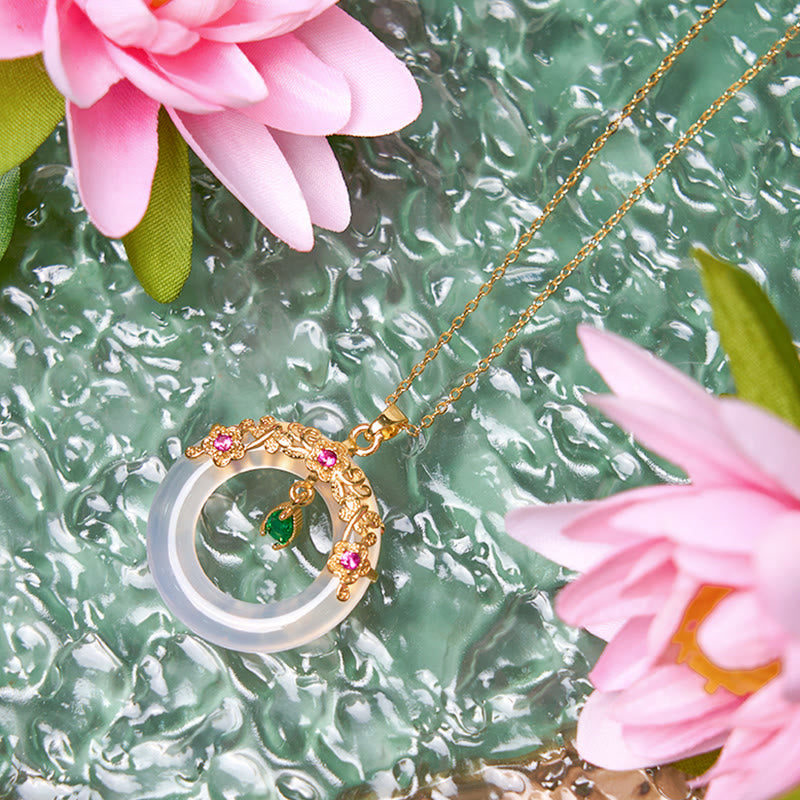 Buddha Stones Zielony Chalcedon Pokój Klamra Projekt Siła Naszyjnik Wisiorek