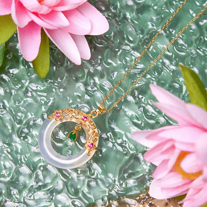 Buddha Stones Zielony Chalcedon Pokój Klamra Projekt Siła Naszyjnik Wisiorek