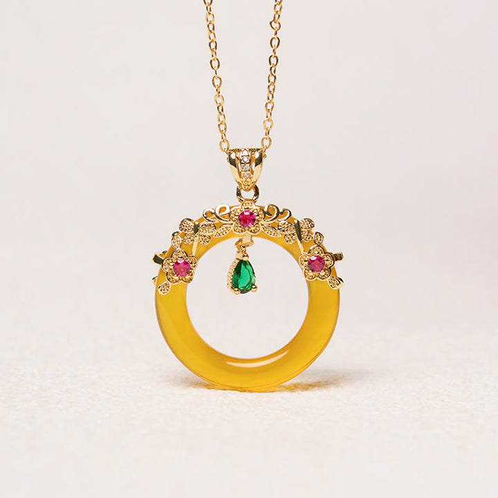 Buddha Stones Zielony Chalcedon Pokój Klamra Projekt Siła Naszyjnik Wisiorek