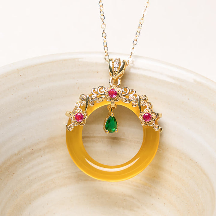 Buddha Stones Zielony Chalcedon Pokój Klamra Projekt Siła Naszyjnik Wisiorek
