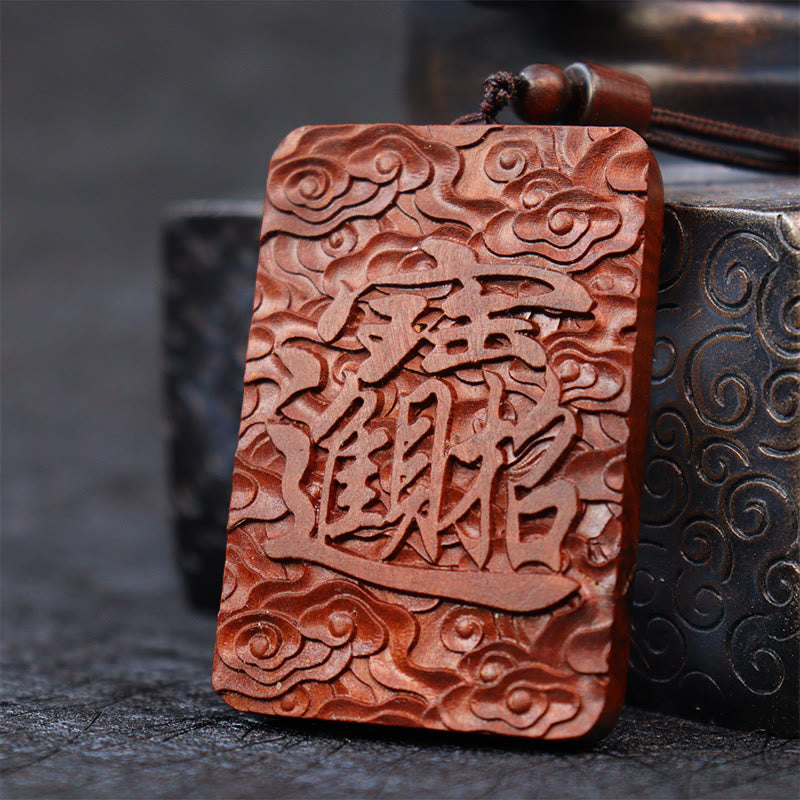 Buddha Stones Naturalne Uderzenie Pioruna Jujube Drewno PiXiu Miedziana Moneta Naszyjnik Dobrobytu Wisiorek
