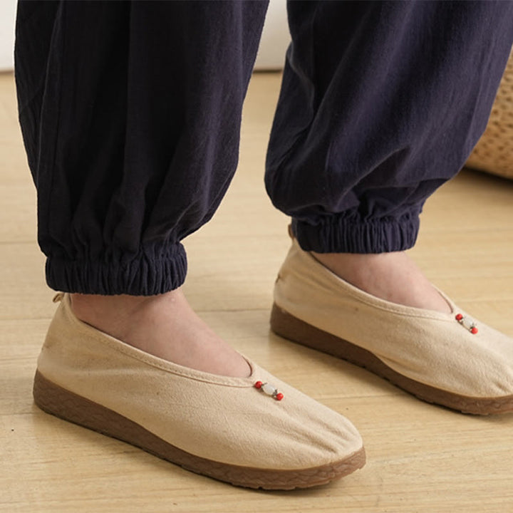 Buddha Stones 2 szt. dekolt w serek rękaw trzy czwarte koszula spodnie medytacja zen tai chi bawełna len odzież damska zestaw - image 19