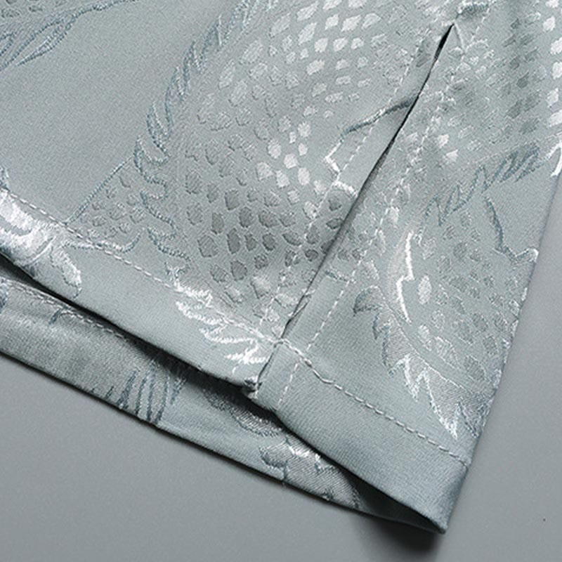 Buddha Stones Wzór Smoka Strój Tang Hanfu Tradycyjny Mundur Krótki Rękaw Top Spodnie Odzież Męski Zestaw - image 11