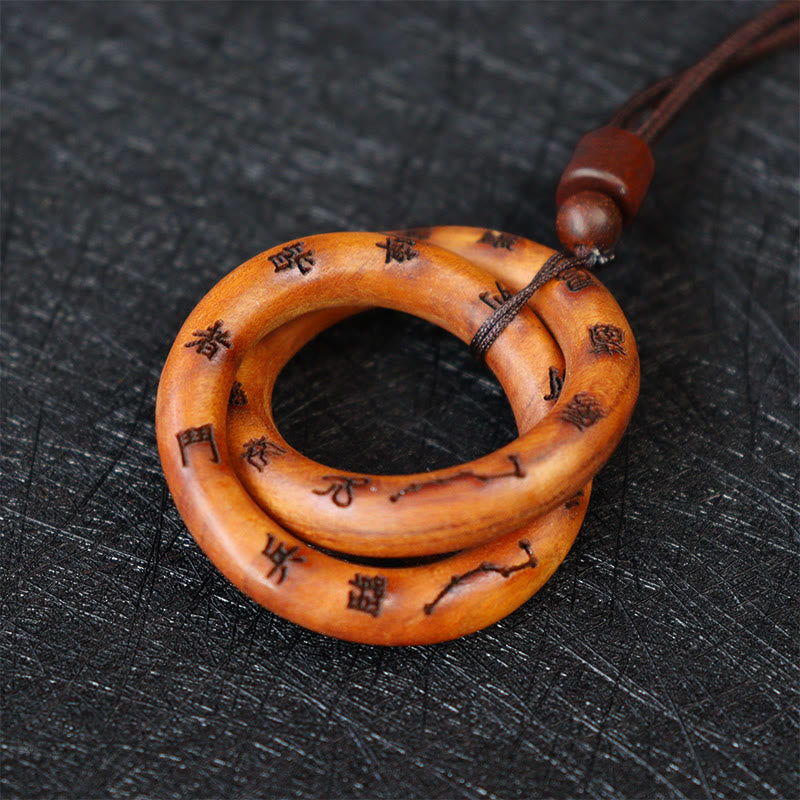 Buddha Stones Uderzony Piorunem Jujube Drewno Taoistyczne Yin Yang Pierścień Qiankun Koło Leizu Taboo Szczęście Naszyjnik Wisiorek
