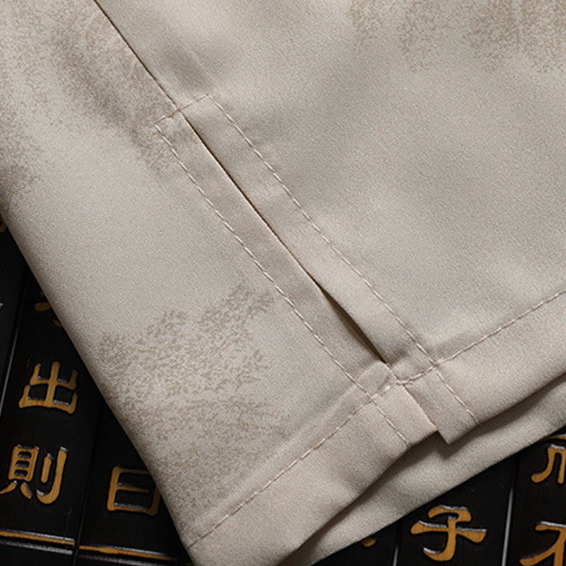 Buddha Stones Drzewa Tang Strój Hanfu Tradycyjny Mundur Krótki Rękaw Top Spodnie Odzież Męski Zestaw - image 7