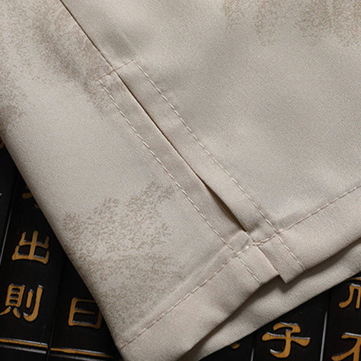 Buddha Stones Drzewa Tang Strój Hanfu Tradycyjny Mundur Krótki Rękaw Top Spodnie Odzież Męski Zestaw - image 7
