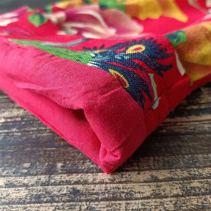 Buddha Stones Etniczne Czerwone Kwiaty Peonia Żaba-Guziki Bawełna Lniana Długi Rękaw Koszula Kurtka Z Kieszeniami - image 14