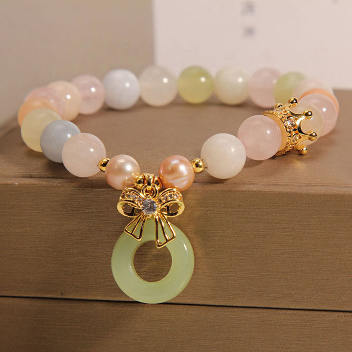 Bransoletka Buddha Stones Morganite Peace Buckle Jade Confidence