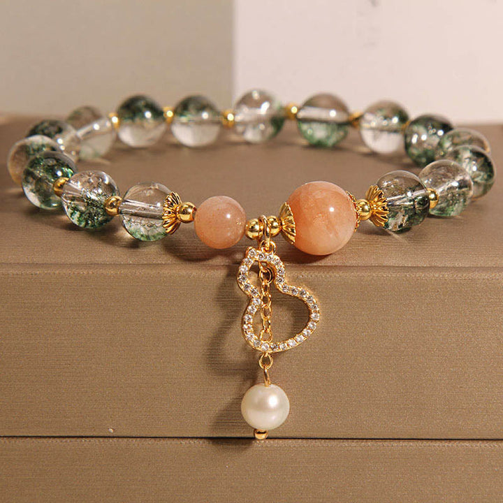 Bransoletka Buddha Stones Green Phantom Gourd Charm Confidence