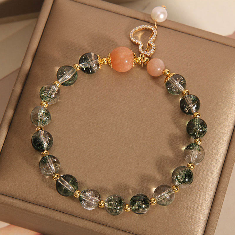 Bransoletka Buddha Stones Green Phantom Gourd Charm Confidence