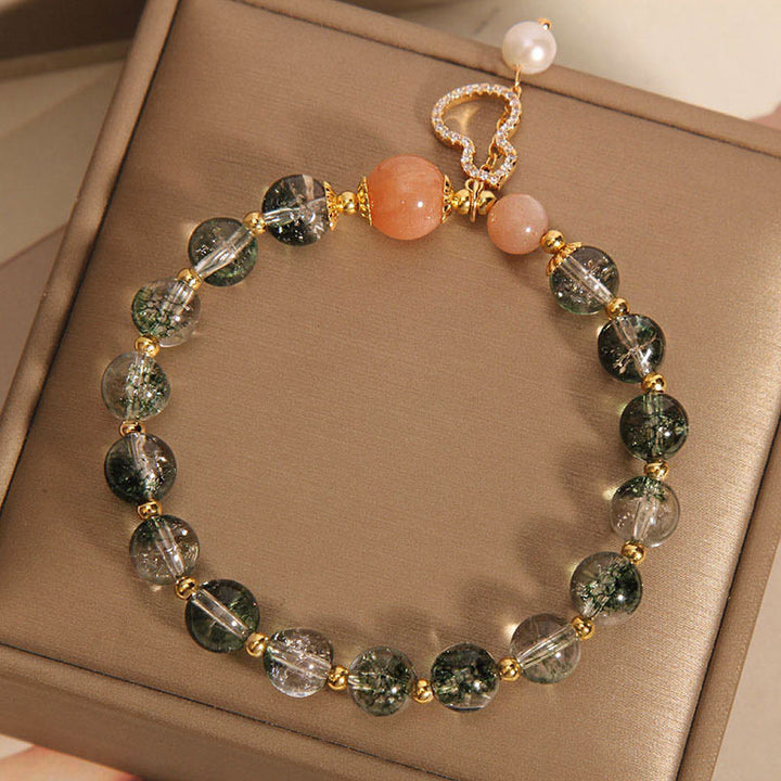 Bransoletka Buddha Stones Green Phantom Gourd Charm Confidence