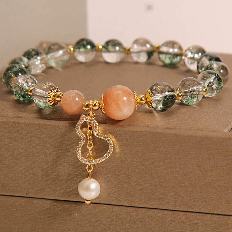 Bransoletka Buddha Stones Green Phantom Gourd Charm Confidence