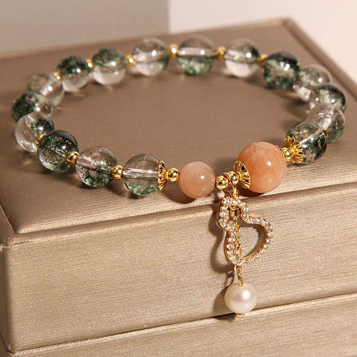 Bransoletka Buddha Stones Green Phantom Gourd Charm Confidence