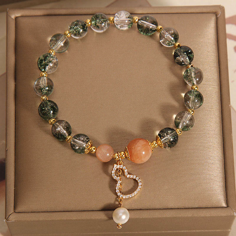 Bransoletka Buddha Stones Green Phantom Gourd Charm Confidence