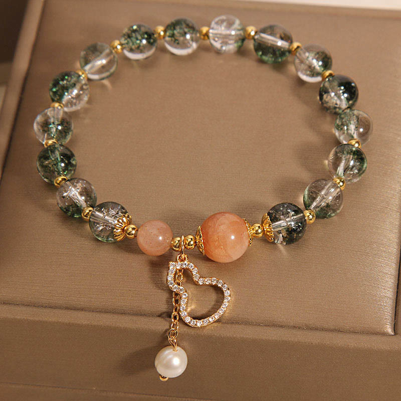 Bransoletka Buddha Stones Green Phantom Gourd Charm Confidence