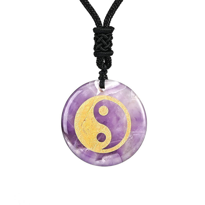 Buddha Stones Różne Kryształy Ametyst Tygrysie Oko Zielony Awenturyn Yin Yang Duchowy Naszyjnik Wisiorek