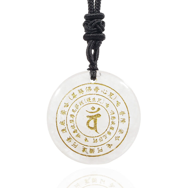 Buddha Stones Wajroczana Tathagata Sanskryt Mantra Różnorodny Kryształ Czarny Obsydian Zielony Awenturyn Siła Naszyjnik Wisiorek