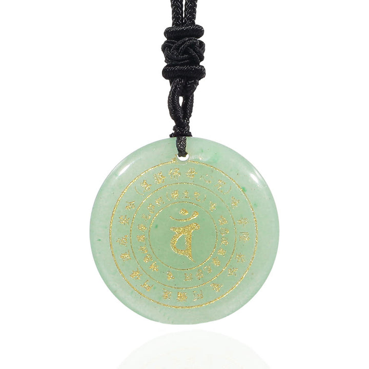 Buddha Stones Wajroczana Tathagata Sanskryt Mantra Różnorodny Kryształ Czarny Obsydian Zielony Awenturyn Siła Naszyjnik Wisiorek
