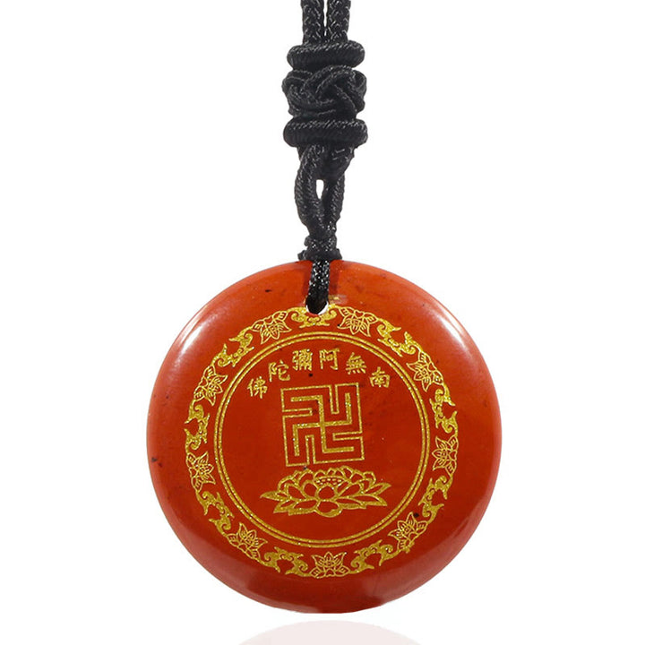Buddha Stones Swastyka Wzór Lotosu Naturalny Różnorodny Kryształ Czarny Obsydian Oczyszczający Naszyjnik Wisiorek