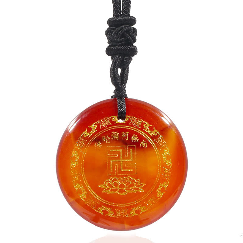 Buddha Stones Swastyka Wzór Lotosu Naturalny Różnorodny Kryształ Czarny Obsydian Oczyszczający Naszyjnik Wisiorek