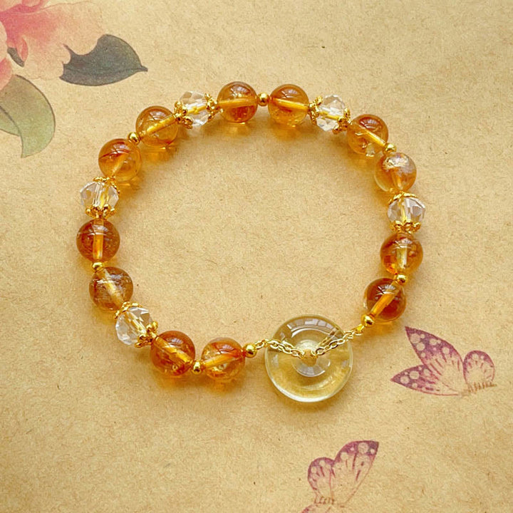 Bransoletka z Buddha Stones Peace Buckle Citrine Crystal Prosperity