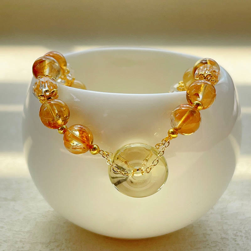 Bransoletka z Buddha Stones Peace Buckle Citrine Crystal Prosperity