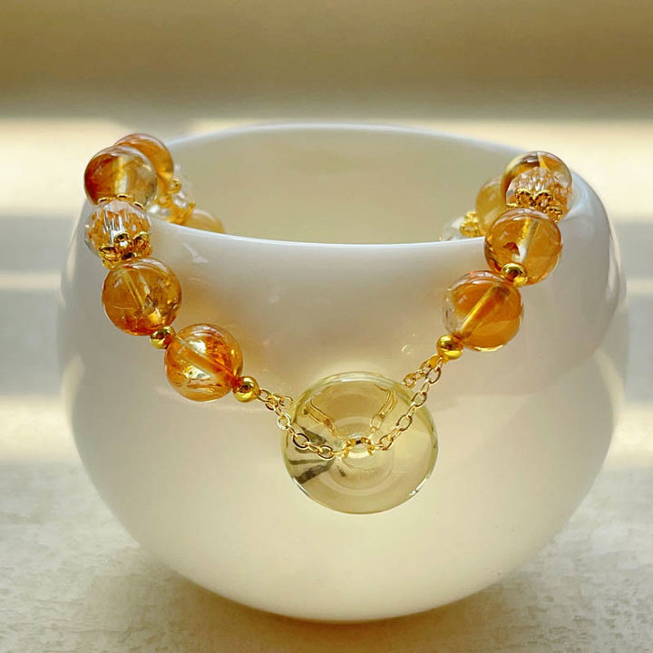 Bransoletka z Buddha Stones Peace Buckle Citrine Crystal Prosperity
