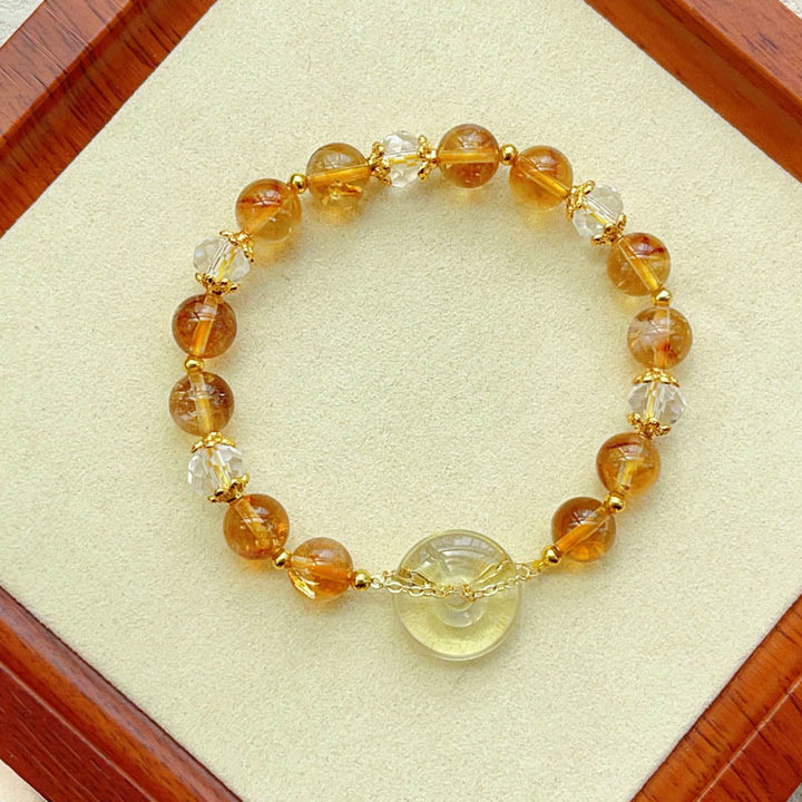 Bransoletka z Buddha Stones Peace Buckle Citrine Crystal Prosperity