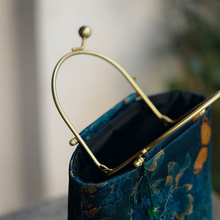 Buddha Stones Liście Motyl Metalowy Łańcuch Torba Crossbody Torba Na Ramię Torebka