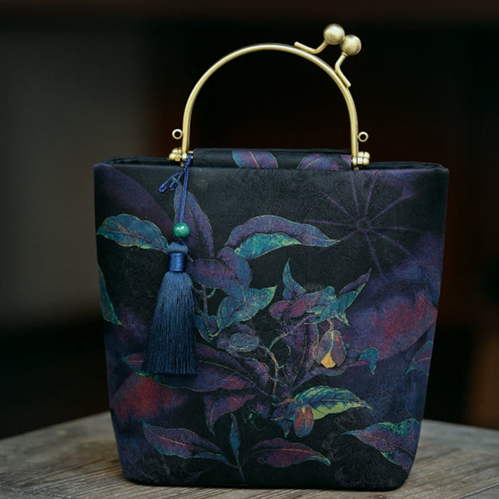 Buddha Stones Liście Motyl Metalowy Łańcuch Torba Crossbody Torba Na Ramię Torebka